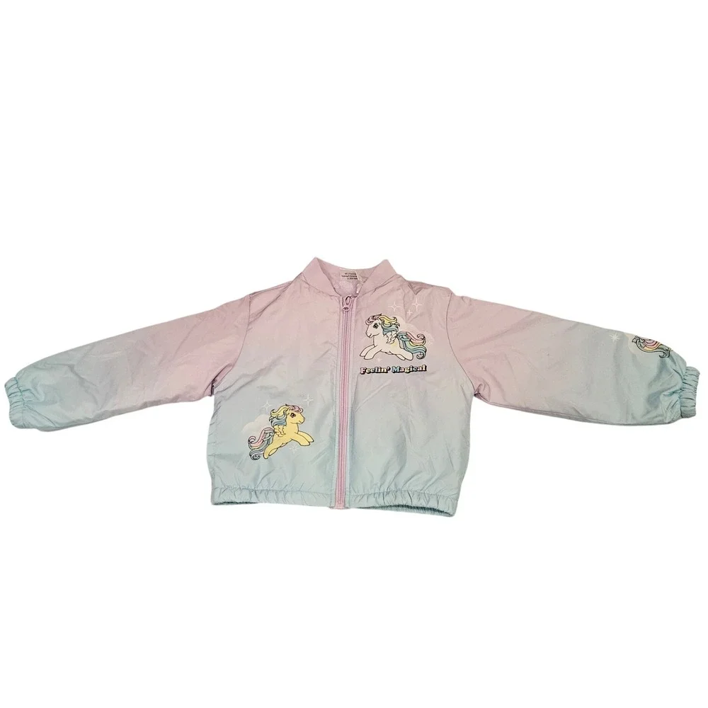 Kids‎ My Little Pony Ombre Bomber Jacket 6/6X Rainbow Unicorn Clouds